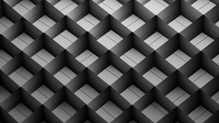 horizontal abstract view of a 3D shape background AI generated