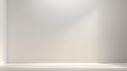 Empty white room with light and shadow on the wall. 3d rendering
