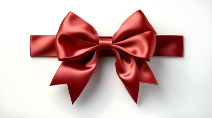 Red gift bow on a white background: postcard, screensaver, layout, congratulations, holiday, gift, surprise, bright, big