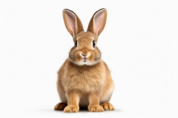 Fototapeta premium Transparent Tranquility: Rabbit Portrayed Alone in a Clear Background