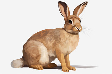 Obraz premium Transparent Tranquility: Rabbit Portrayed Alone in a Clear Background