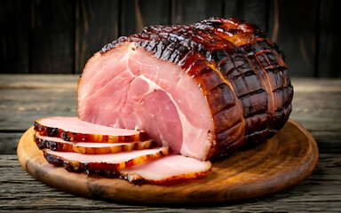 Capture the essence of Virginia Country Ham - Virginia in a mouthwatering food photography shot Generative AI