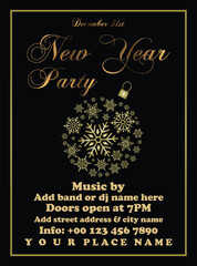 Fototapeta na wymiar New year party celebration poster flyer social media post design