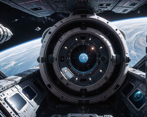 space research station studying a distant planet. AI Generated