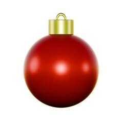 red christmas ball isolated , 3d render