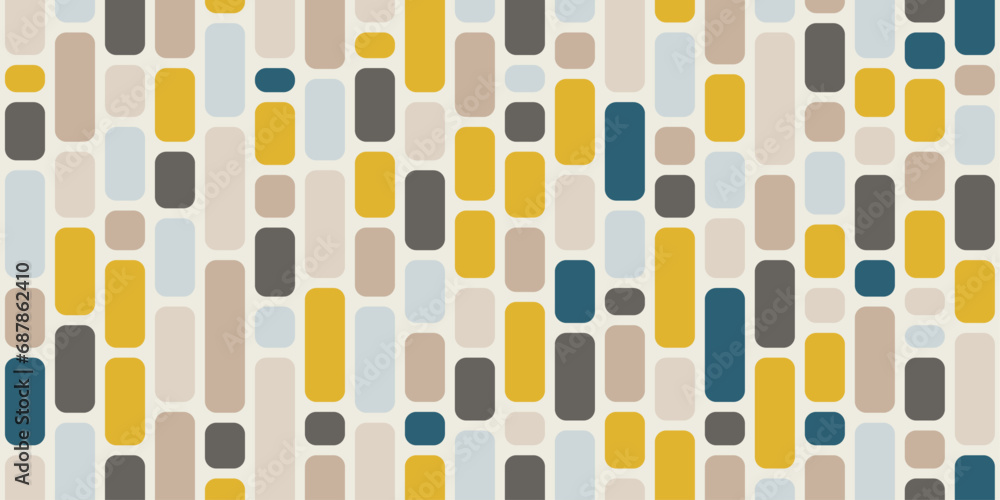 Poster brick wall made of colored blocks. seamless pattern of vertical bricks.