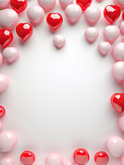 Valentine white background with heart balloon AI Generative