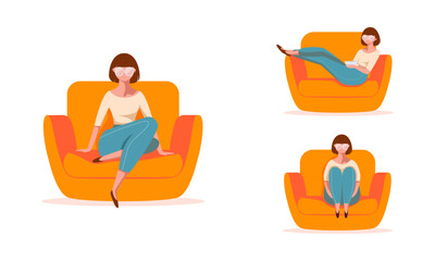 A girl relaxes during the weekend at home