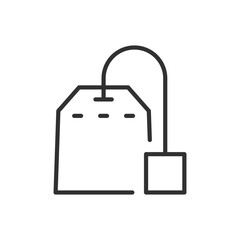 Tea bag, linear icon. Line with editable stroke