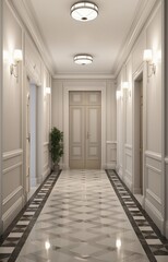 modern corridor with door