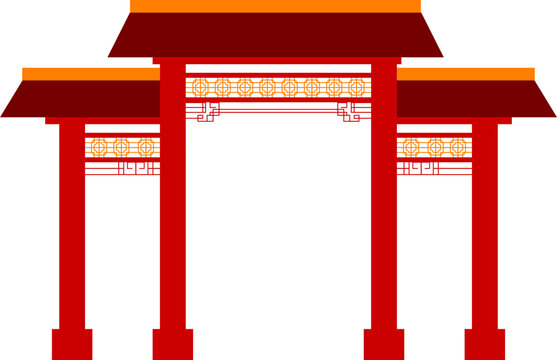 Chinese Gate China Town Red Door Temple