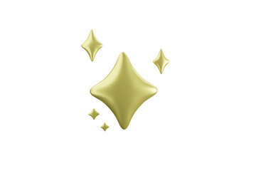 3d golden star icon, cartoon, Sparkle star