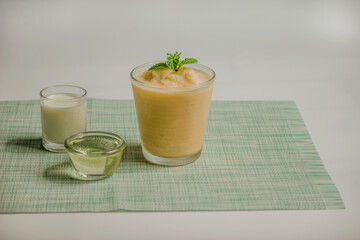Melon milk syrup smoothie drink concept