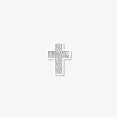 Obraz premium Christian cross abstract lines icon sticker isolated on gray background