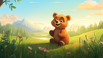 Obraz na płótnie Canvas Cute Cartoon Bear