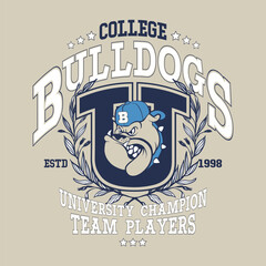 College bulldogs varsity fashion graphic