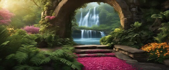 Wedding backdrop, maternity backdrop, spring, Arch, Gate, Fairytale landscape, photography backdrop, Forest background, wedding props, staircase, stairs, stairway, pathway, 