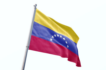 Venezuela flag waving isolated on white background