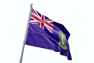 Fototapeta premium British Virgin Islands flag waving isolated on white background