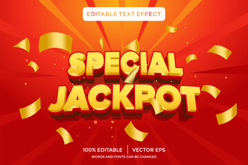 special jackpot 3D text effect template