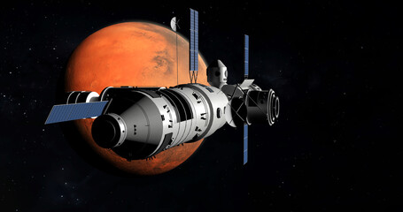 Space station in Mars's orbit. © Sergey Fedoskin
