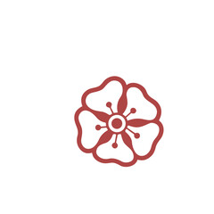 red flower vector hand draw art