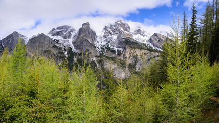 Hochschwab on a cloudy day in springtime