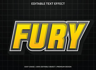fury editable text effect template use for business brand and logo