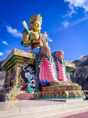 Huge Buddha statue at Deskit Gompa in Ladakh's Nubra Valley