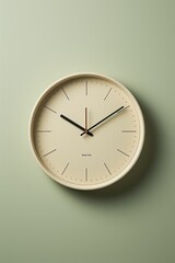 Big beautiful stylish clock hanging on light background, space for text