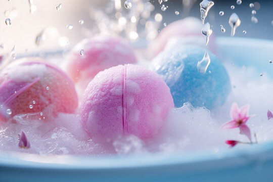 Bath bomb for bathroom, relax and spa in the bath
