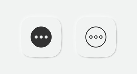 More icon. Three dots sign. See details symbol. Info icons. Conversation bubble symbols. Vector isolated sign.