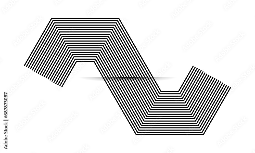 Poster abstract art lines background. black lines over white background. z generation concept.