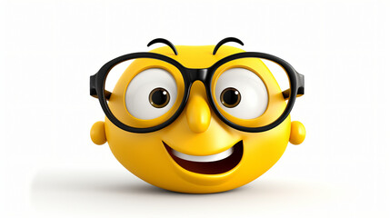 Cute Cartoon Glasses Emoticon Character
