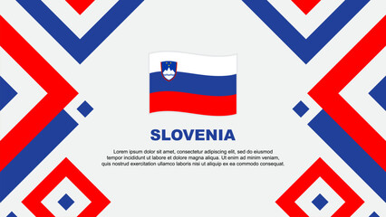 Slovenia Flag Abstract Background Design Template. Slovenia Independence Day Banner Wallpaper Vector Illustration. Slovenia Template