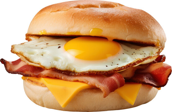 Breakfast Sandwich With Bacon Cheese And Egg Transparent Background PNG Clipart