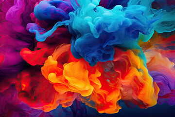 colorful watercolor smoke textured background. motion color drop in water