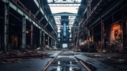 Abandoned old factory - obrazy, fototapety, plakaty