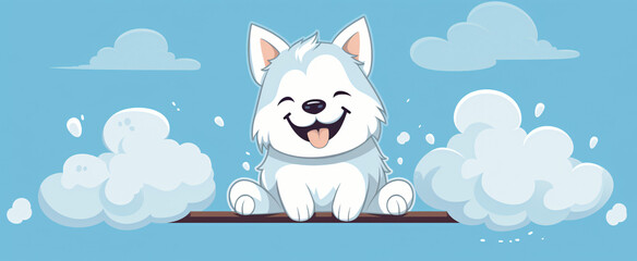 Cute Cartoon Husky Dog