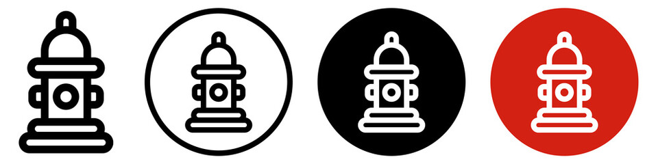 Fire hydrant icons set.