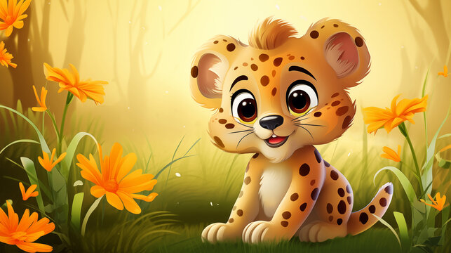 cartoon cute leopard