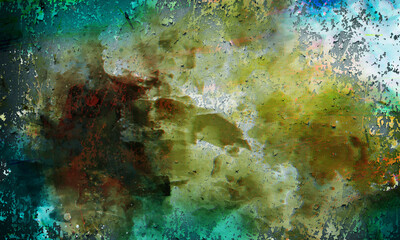 Obraz na płótnie Canvas Turquoise painted wall background or texture .Old grunge textures backgrounds. Perfect background with space.OLD NEWSPAPER BACKGROUND, LIGHT GRUNGE PAPER TEXTURE, BLANK TEXTURED PATTERN, SPACE 