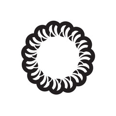 Ornamental circular frame element for related graphic design purpose. 