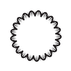 Ornamental circular frame element for related graphic design purpose. 
