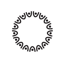 Ornamental circular frame element for related graphic design purpose. 