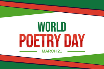 world poetry day good for world poetry day celebration. flat design. flyer design. flat illustration. world poetry day with traditional border design