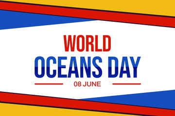 Fototapeta premium World Ocean Day background with traditional border design and typography in the center. Ocean Day is observed on June 8th