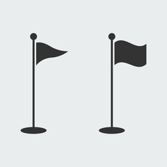 Golf Flag symbol vector design stock illustration.