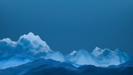 abstract winter landscape, 3D rendering