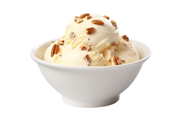 Southern Comfort: Homely Warmth in Butter Pecan Ice Cream isolated on transparent background - obrazy, fototapety, plakaty